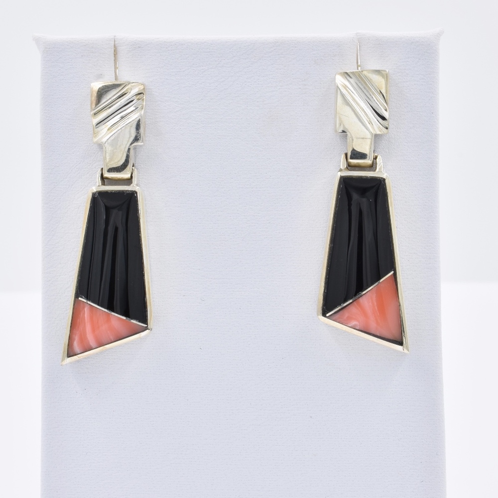 Sterling Silver and Onyx Dangle Earrings
